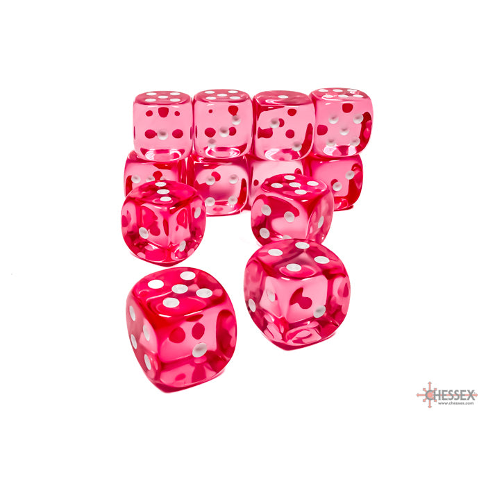 Chessex D6 Dice Set - Translucent 16mm (12 Dice)