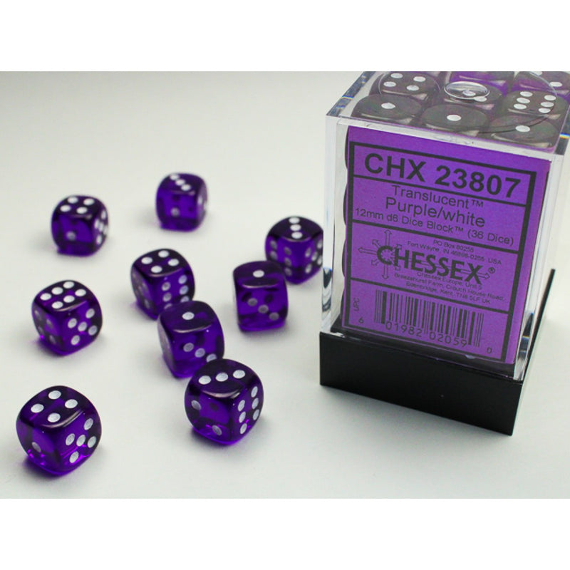 Chessex D6 Dice Set - Translucent 12mm (36 Dice)