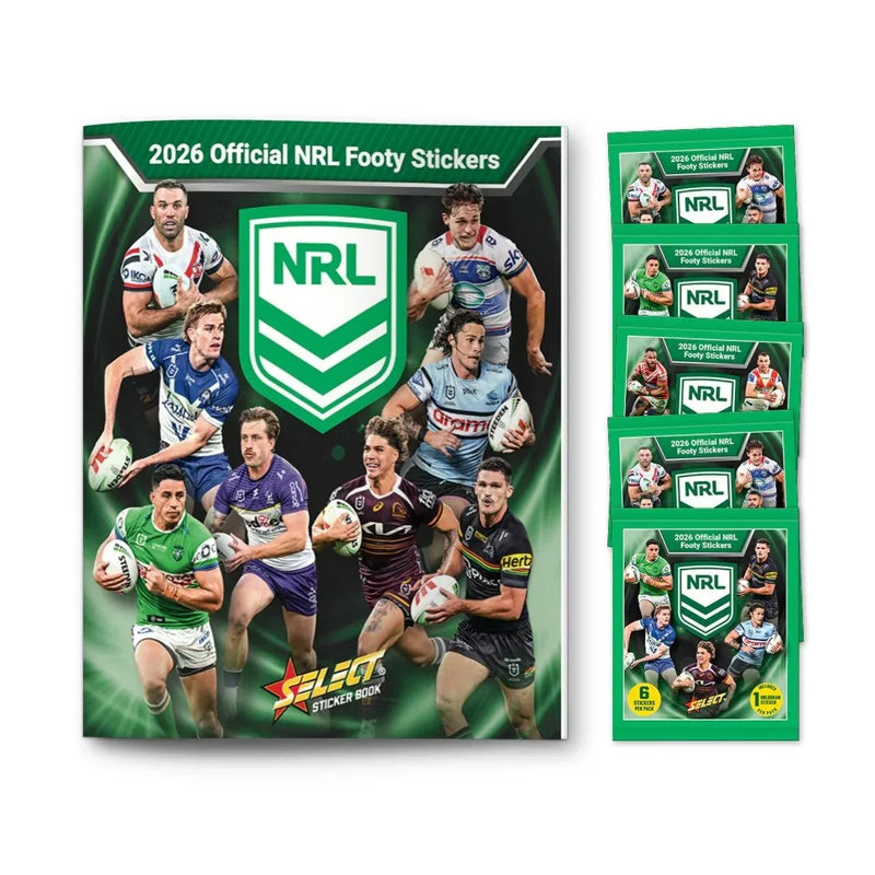 NRL Rugby League - 2026 Select NRL Rugby Stickers Book Bundle