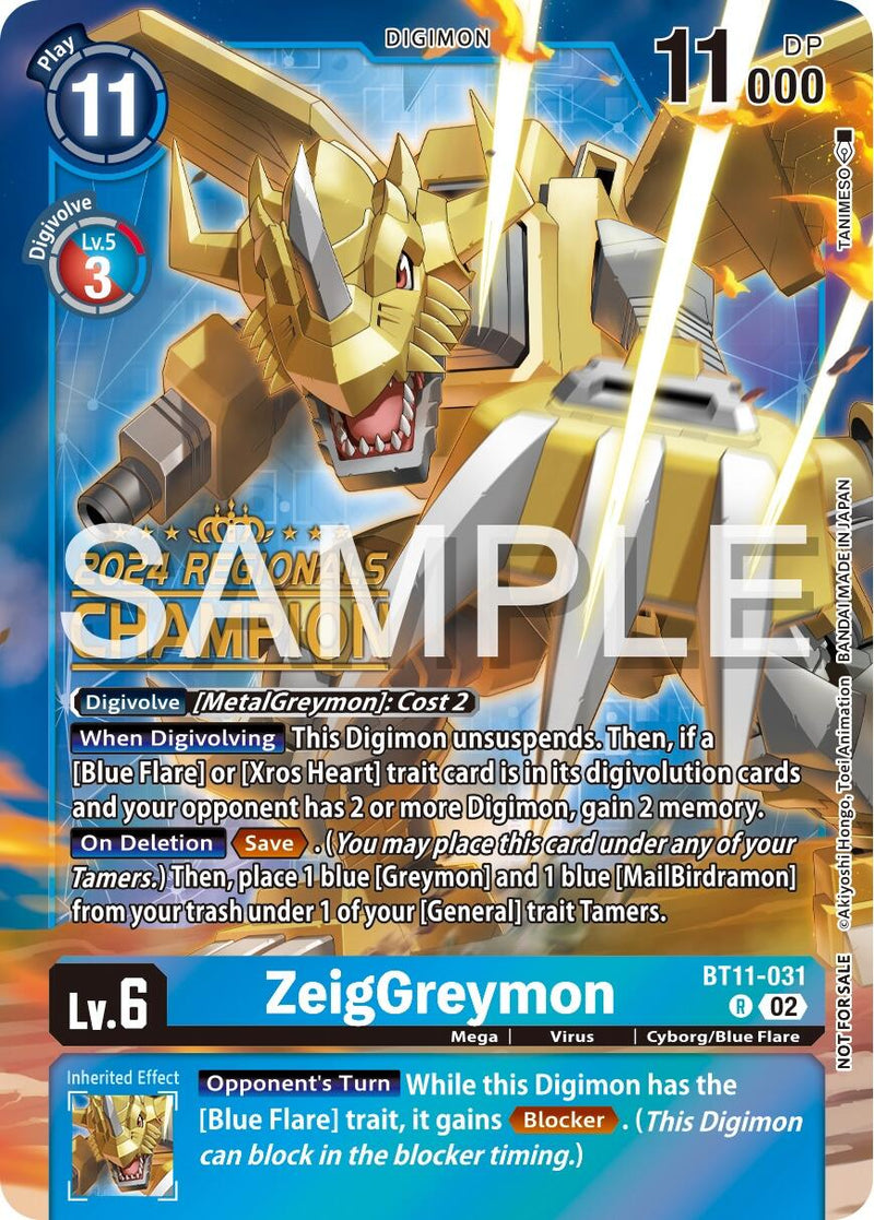 ZeigGreymon [BT11-031] (2024 Regionals Champion) [Dimensional Phase]