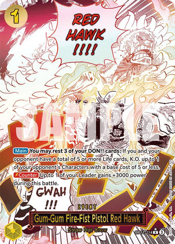 Gum-Gum Fire-Fist Pistol Red Hawk (Alternate Art) [A Fist of Divine Speed]