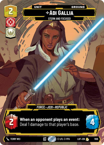 Adi Gallia - Stern and Focused (1106) (Prestige Foil) (1106) [Legends of the Force]