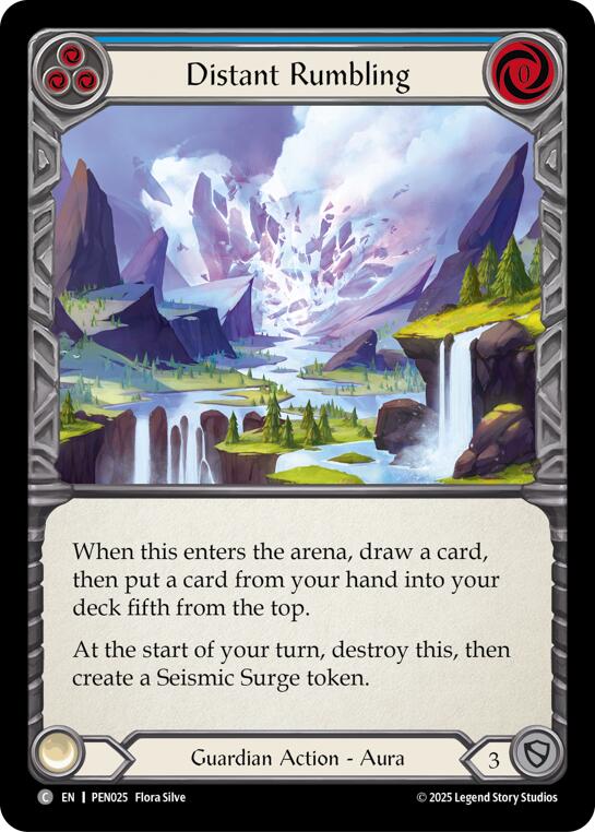 Distant Rumbling (Blue) (Rainbow Foil) [PEN025] (Compendium of Rathe)  Rainbow Foil