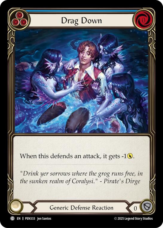 Drag Down (Blue) (Regular) [PEN333] (Compendium of Rathe)