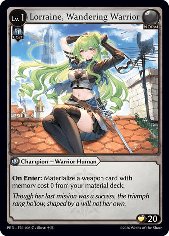 Lorraine, Wandering Warrior (8) [.asphodel/paradise]