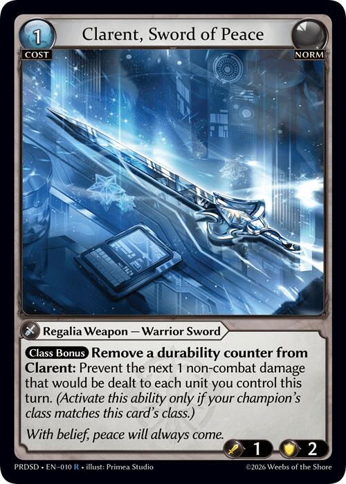 Clarent, Sword of Peace (10) [.asphodel/paradise Starter Decks]