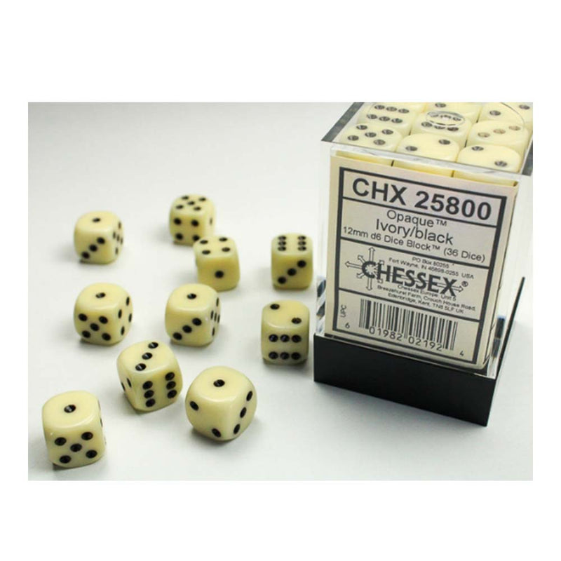Chessex D6 Dice Set - Opaque 12mm (36 Dice)