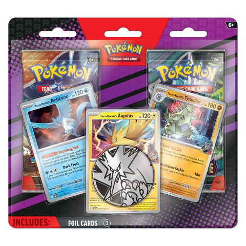 PKM Enhanced 2-Pack Blister - (Team Rocket's Articuno, Team Rocket's Zapdos, & Team Rocket's Tyranitar)