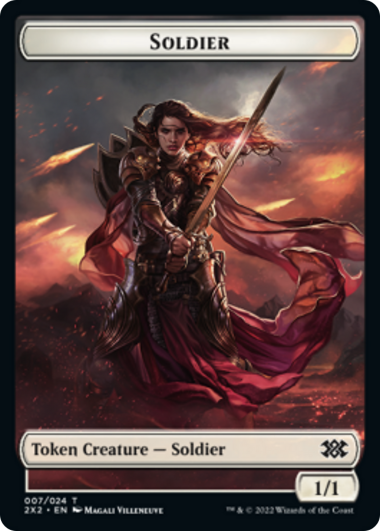 Worm // Soldier Double-sided Token [Double Masters 2022 Tokens]