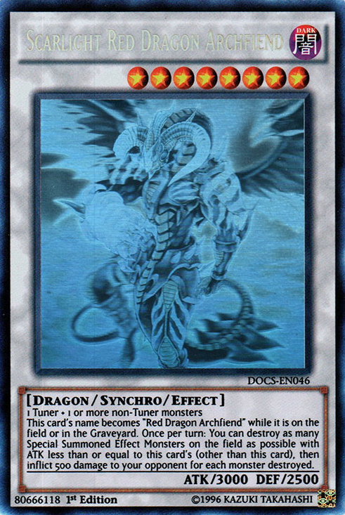 ghost rare yugioh cards Scarlight Red Dragon Archfiend (Ghost) [DOCS-EN046] Ghost Rare