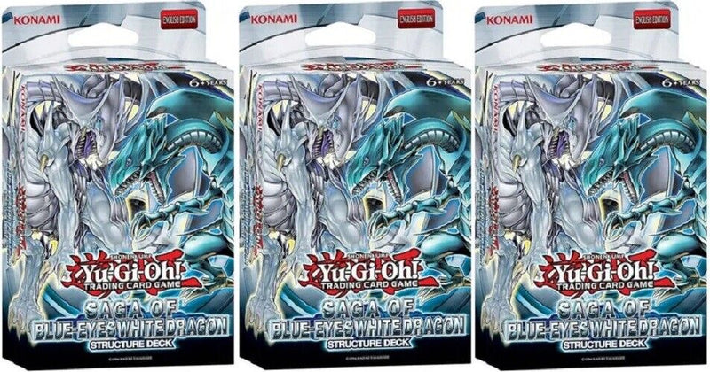 YGO Structure Deck - Saga of Blue-Eyes White Dragon x3 Decks