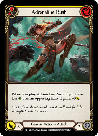 Adrenaline Rush (Yellow) [U-MON264-RF] Unlimited Rainbow Foil