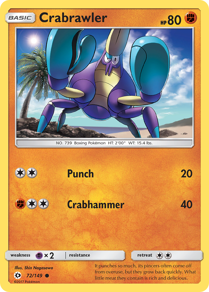 Crabrawler (72/149) [Sun & Moon: Base Set]
