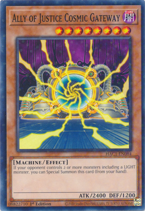 Ally of Justice Cosmic Gateway (Duel Terminal) [HAC1-EN084] Parallel Rare