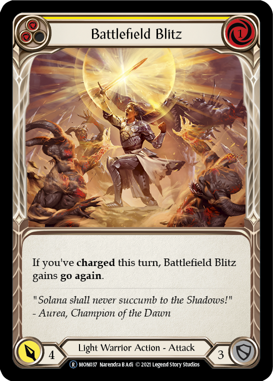 Battlefield Blitz (Yellow) [U-MON037-RF] Unlimited Rainbow Foil