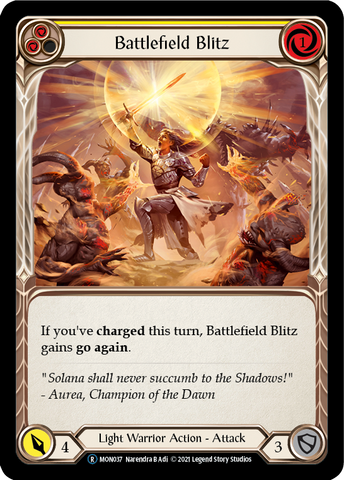 Battlefield Blitz (Yellow) [U-MON037-RF] Unlimited Rainbow Foil