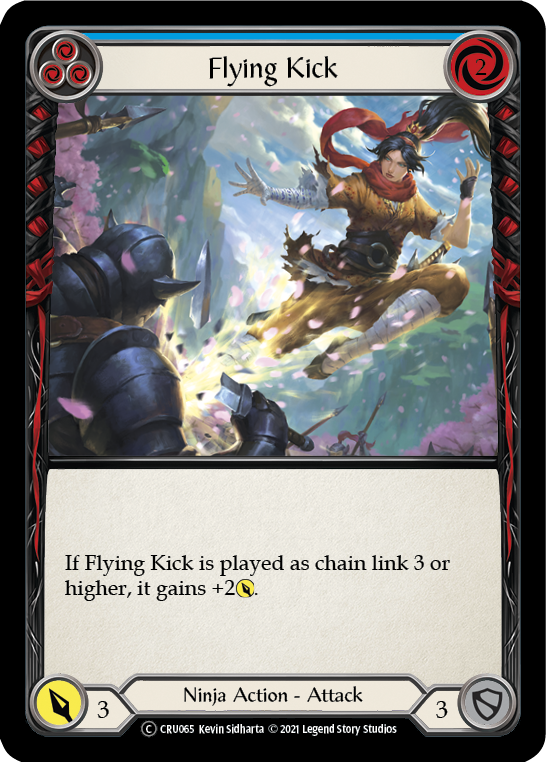 Flying Kick (Blue) [U-CRU065-RF] Unlimited Rainbow Foil