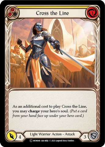 Cross the Line (Yellow) [U-MON046-RF] Unlimited Rainbow Foil