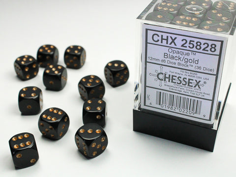 Chessex D6 Dice Set - Opaque 12mm (36 Dice)