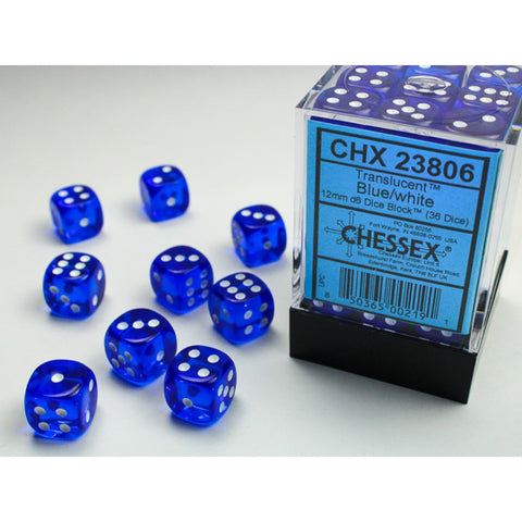 Chessex D6 Dice Set - Translucent 12mm (36 Dice)
