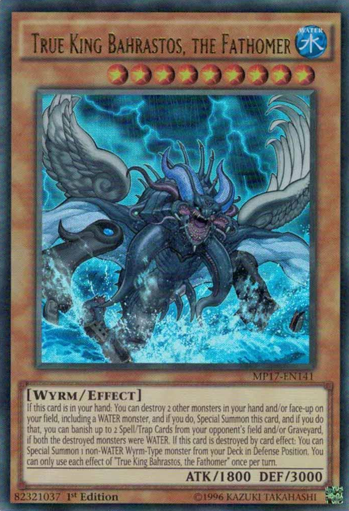 yugioh true king cards Bahrastos, the Fathomer [MP17-EN141] Ultra Rare This is of the Super Rare rarity. CoreTCG - True King's Return