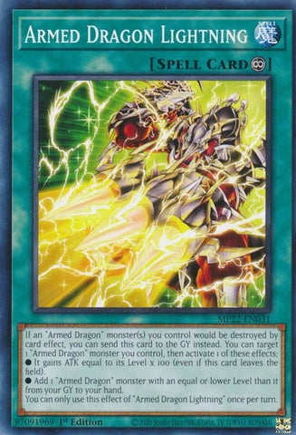 Yugioh! Armed Dragon LV10 White - MP22-EN005 - Rare - 1st Edition Near Mint